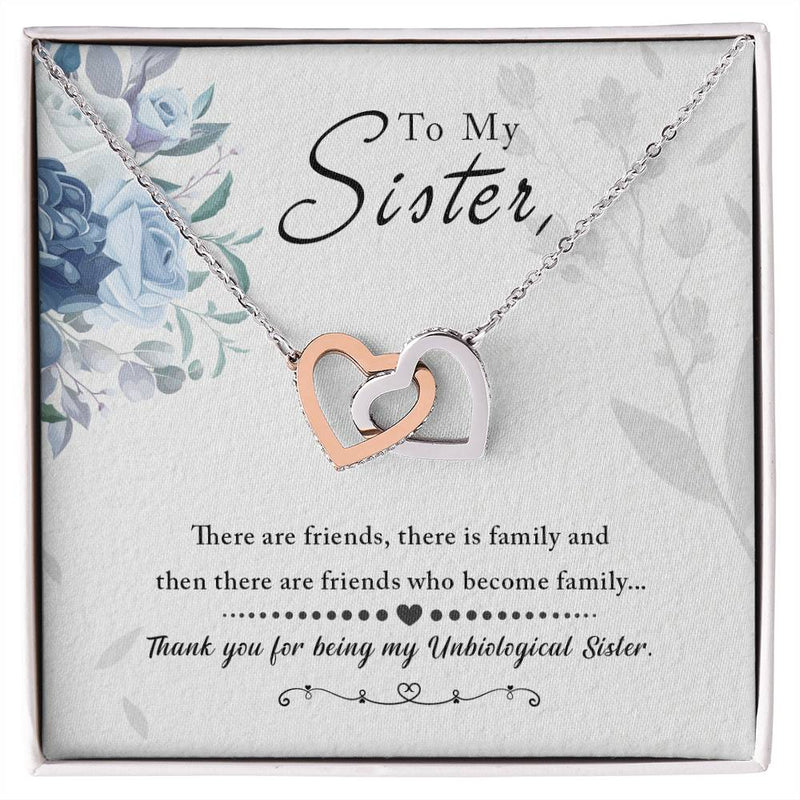 To My Sister - Interlocking Hearts Necklace